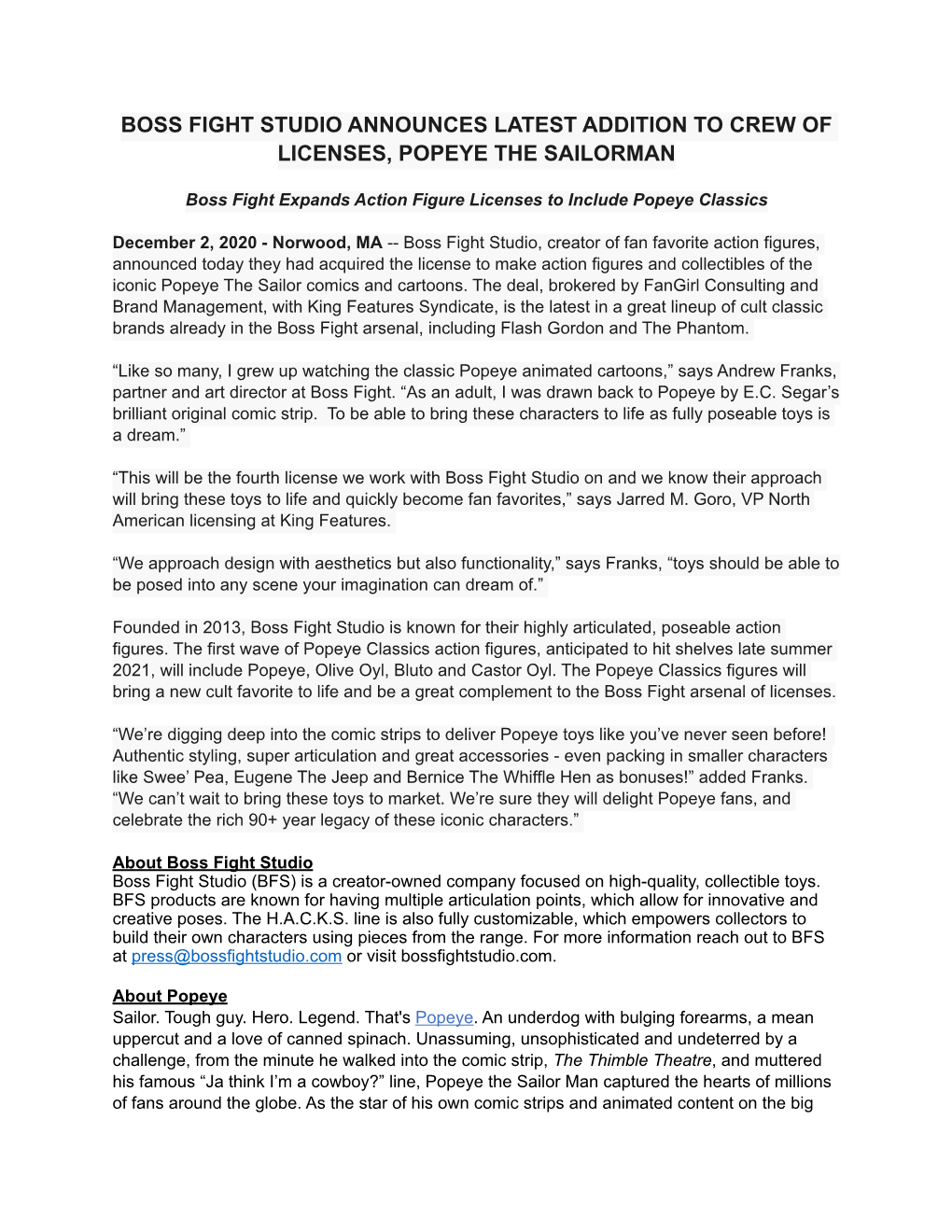 BFS Popeye Press Release Dec 2020