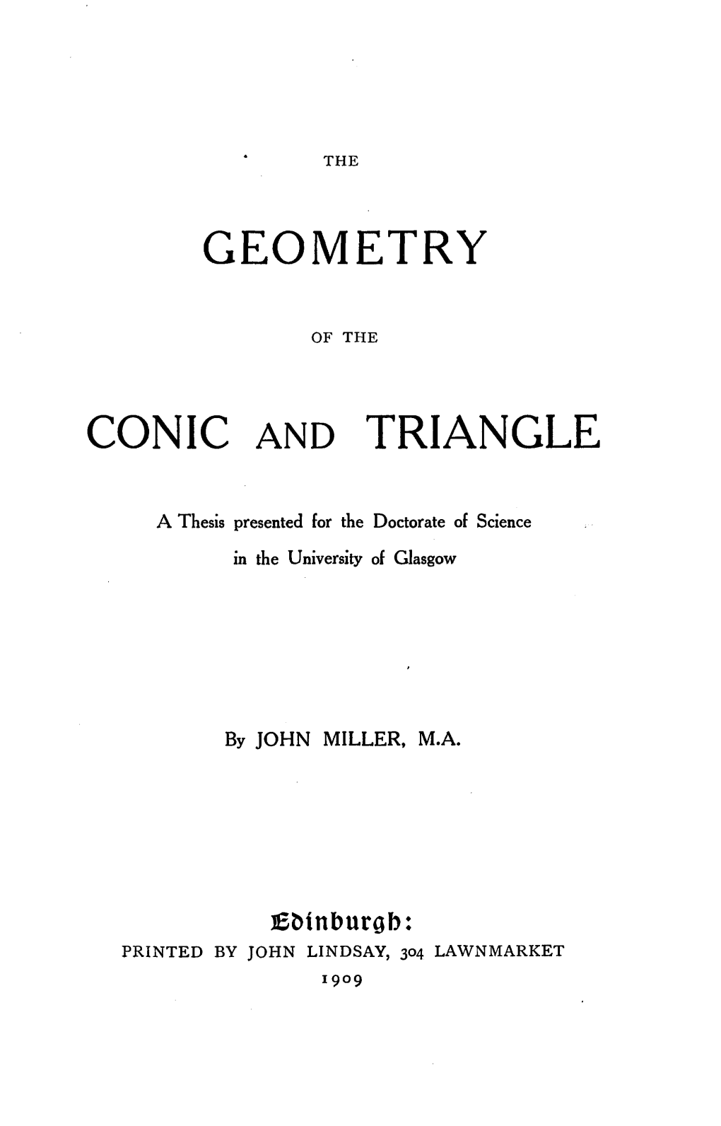 Geometry Conic and Triangle