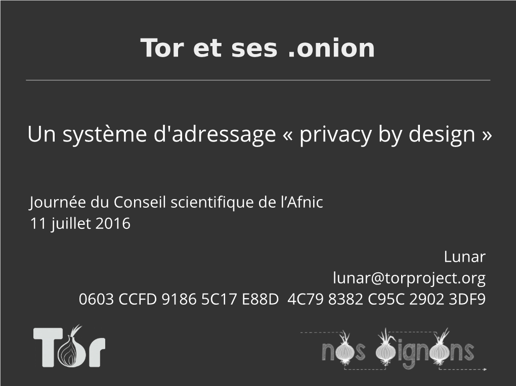 Tor Et Ses .Onion