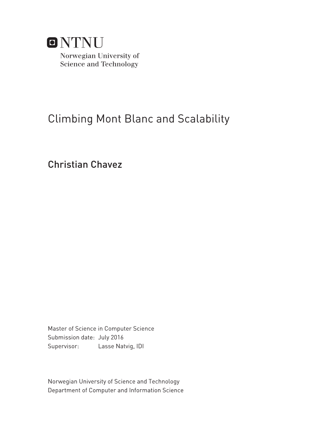 Climbing Mont Blanc and Scalability