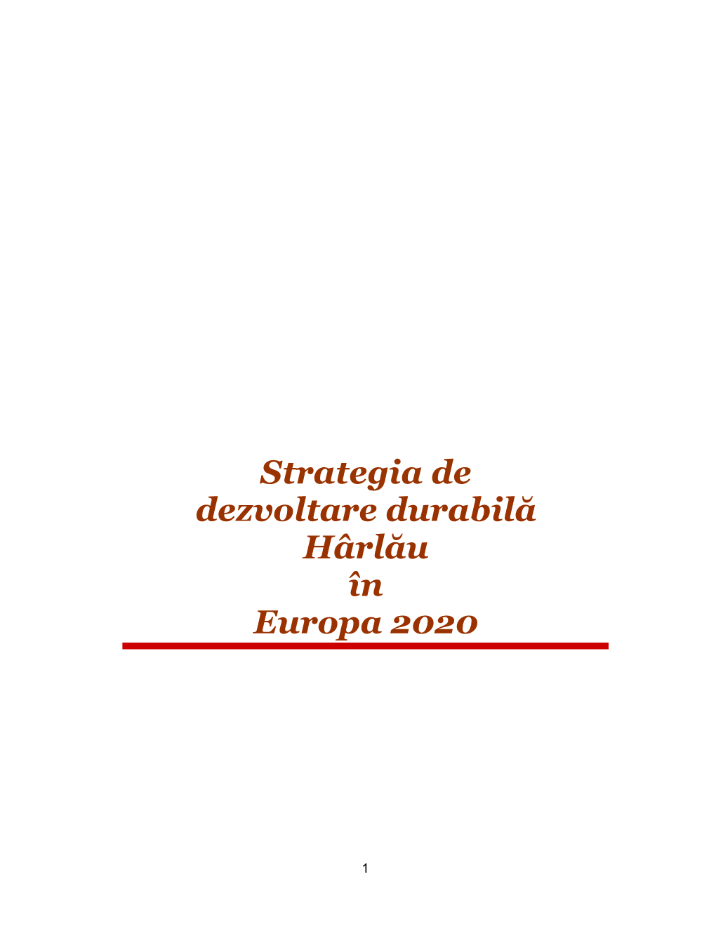 Strategia De Dezvoltare Durabilă Hârlău În Europa 2020