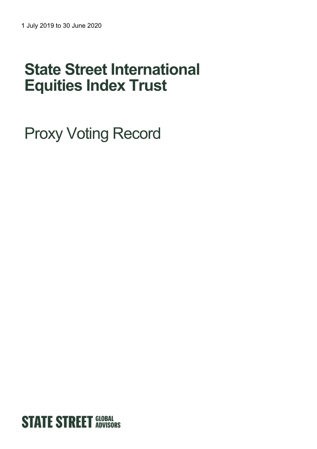 Proxy Voting Report