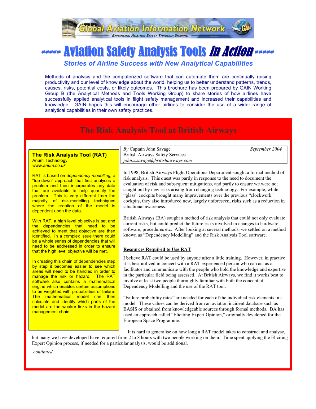 Aviation Safety Analysis Tools in Action ----- Page 2