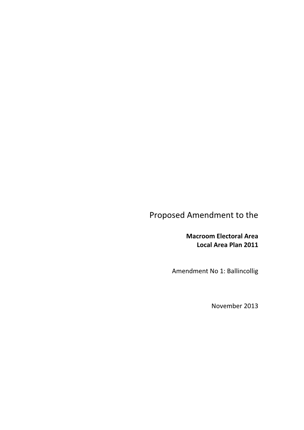 Macroom LAP Amendment No. 1