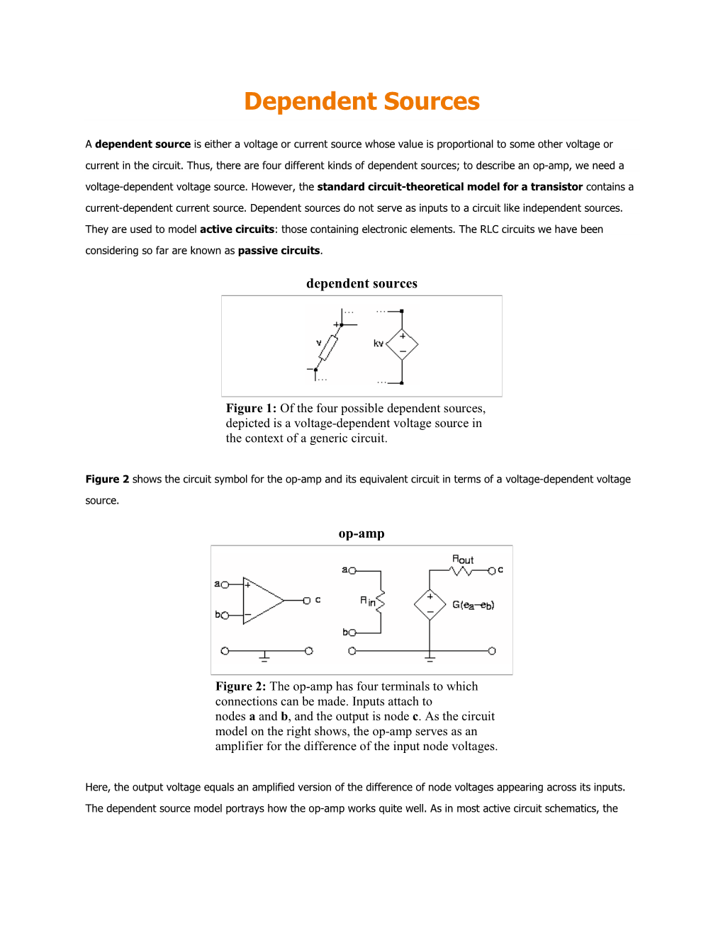 Dependent Sources