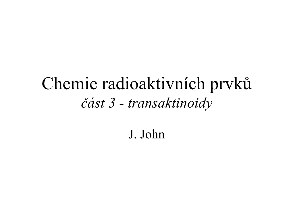 Chemie Transaktinoidů