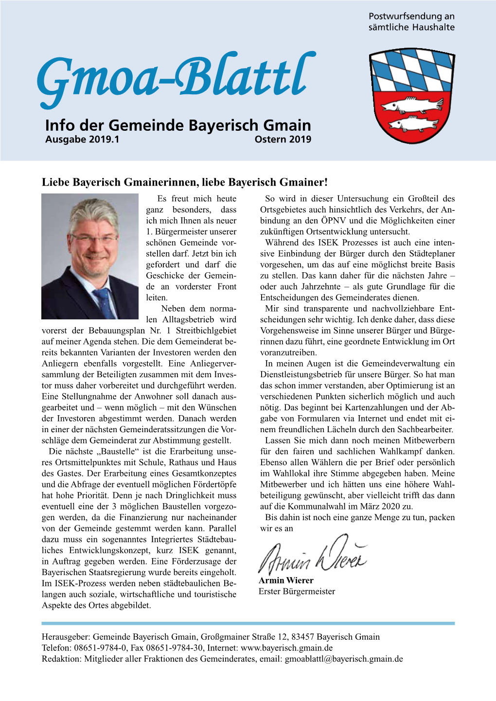 Info Der Gemeinde Bayerisch Gmain Ausgabe 2019.1 Ostern 2019