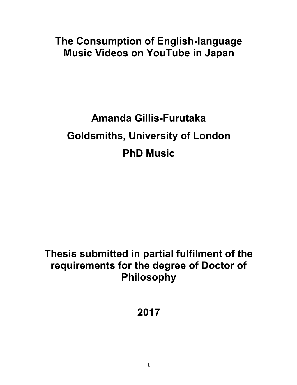 The Consumption of English-Language Music Videos on Youtube in Japan