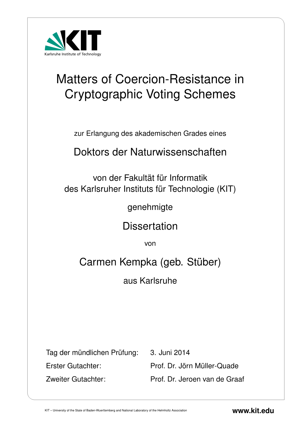 Matters of Coercion-Resistance in Cryptographic Voting Schemes