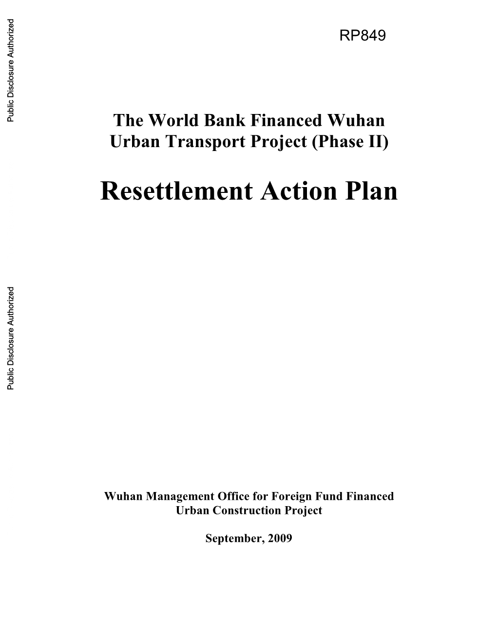 The World Bank Financed Wuhan Urban Transport Project (Phase II)