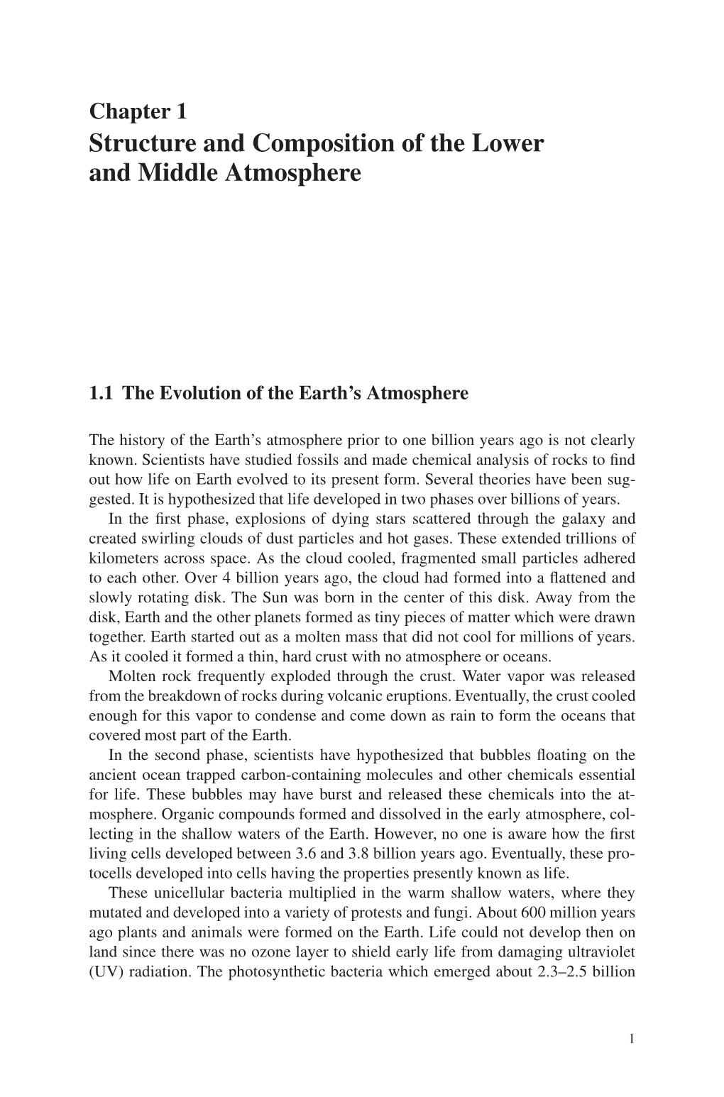 Chapter 1 Structure and Composition of the Lower and Middle Atmosphere