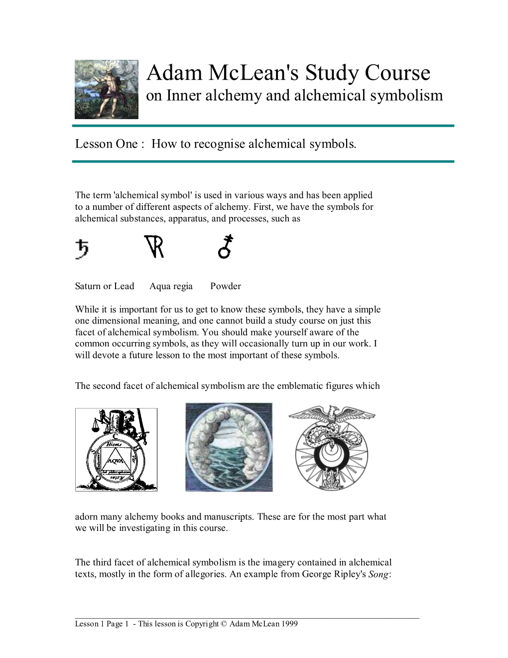 Adam Mclean's Study Course on Inner Alchemy and Alchemical Symbolism