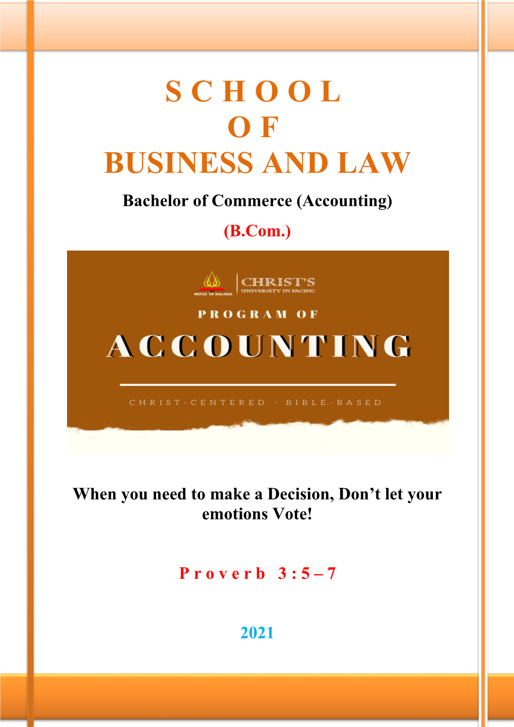 Bachelor of Commerce (Accounting) (B.Com.)