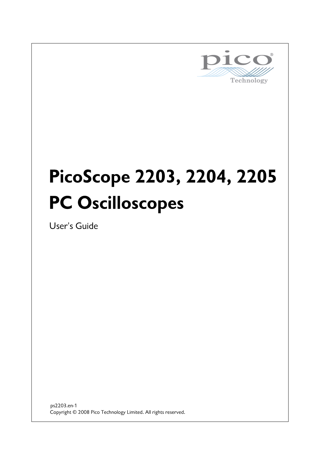 Picoscope 2000 Series User's Guide Table of Contents