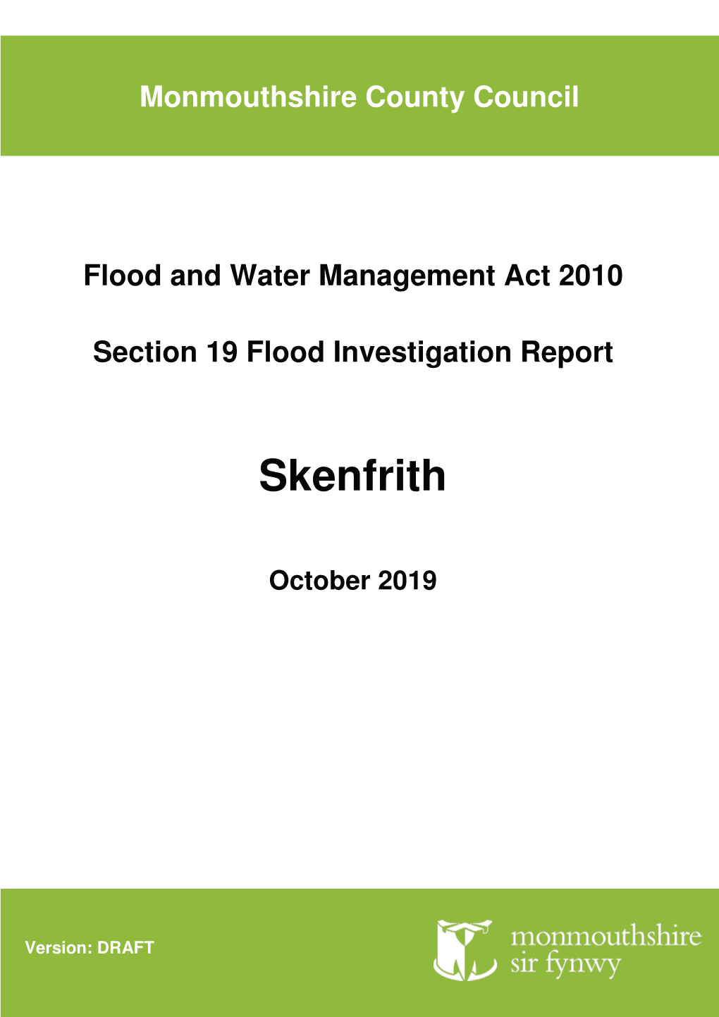 Skenfrith S19 Report Oct 2019