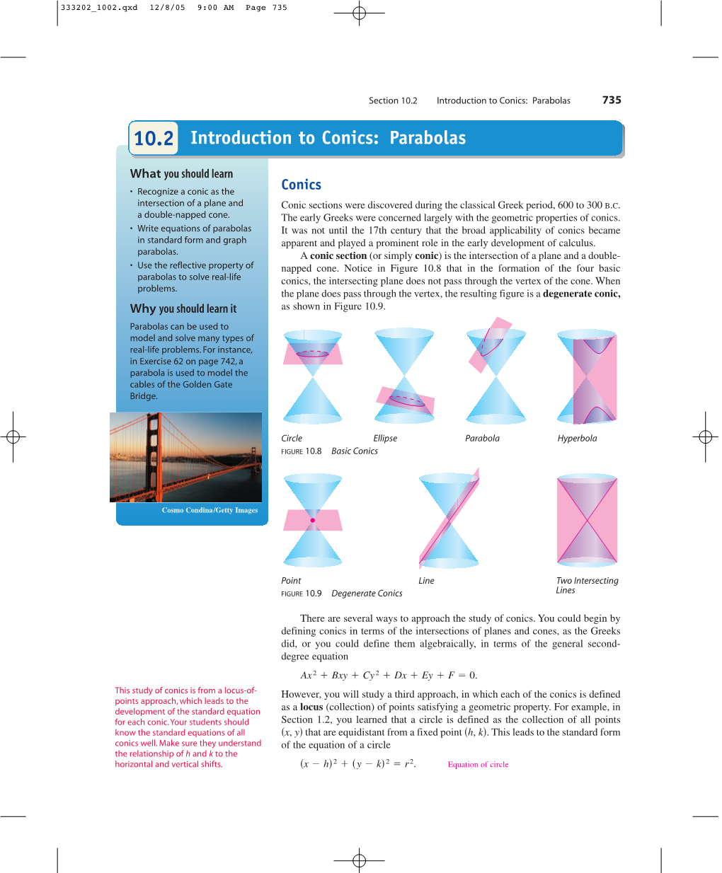 Introduction to Conics: Parabolas 735