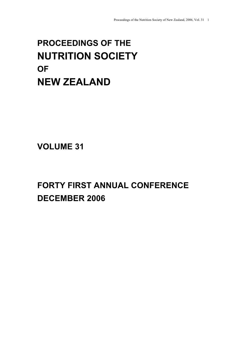 Nutrition Society New Zealand