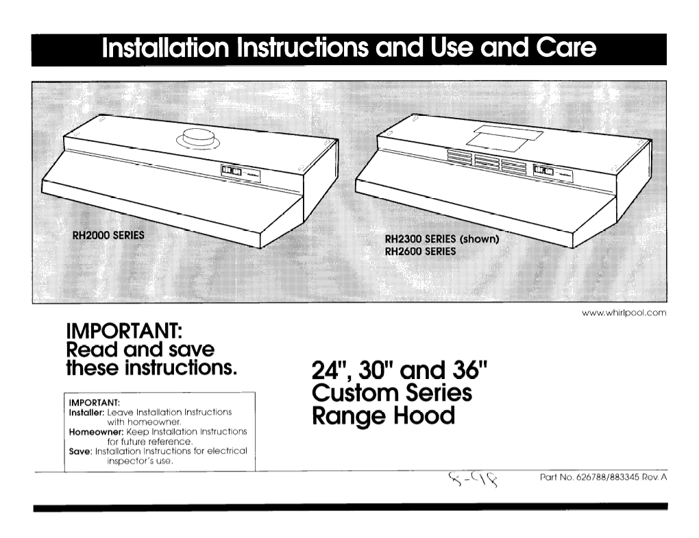 Installation Instructions with Homeowner