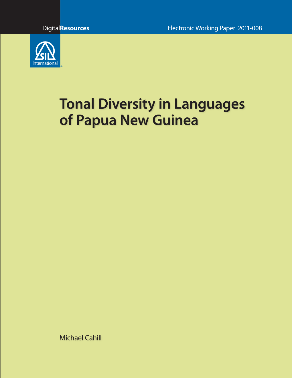 Tonal Diversity in Languages of Papua New Guinea