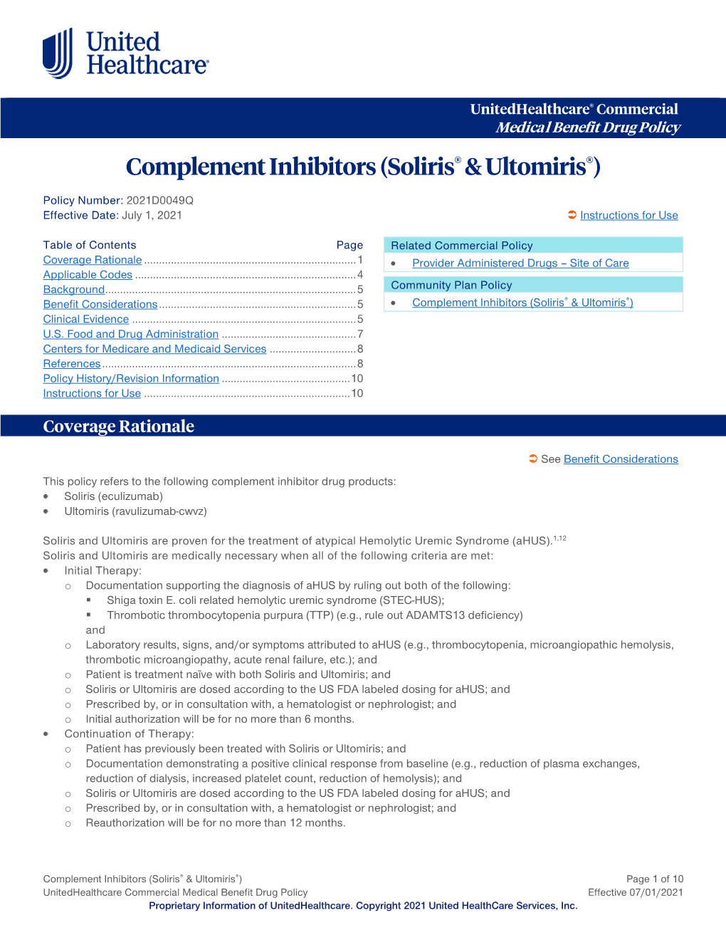 Complement Inhibitors (Soliris® & Ultomiris®)