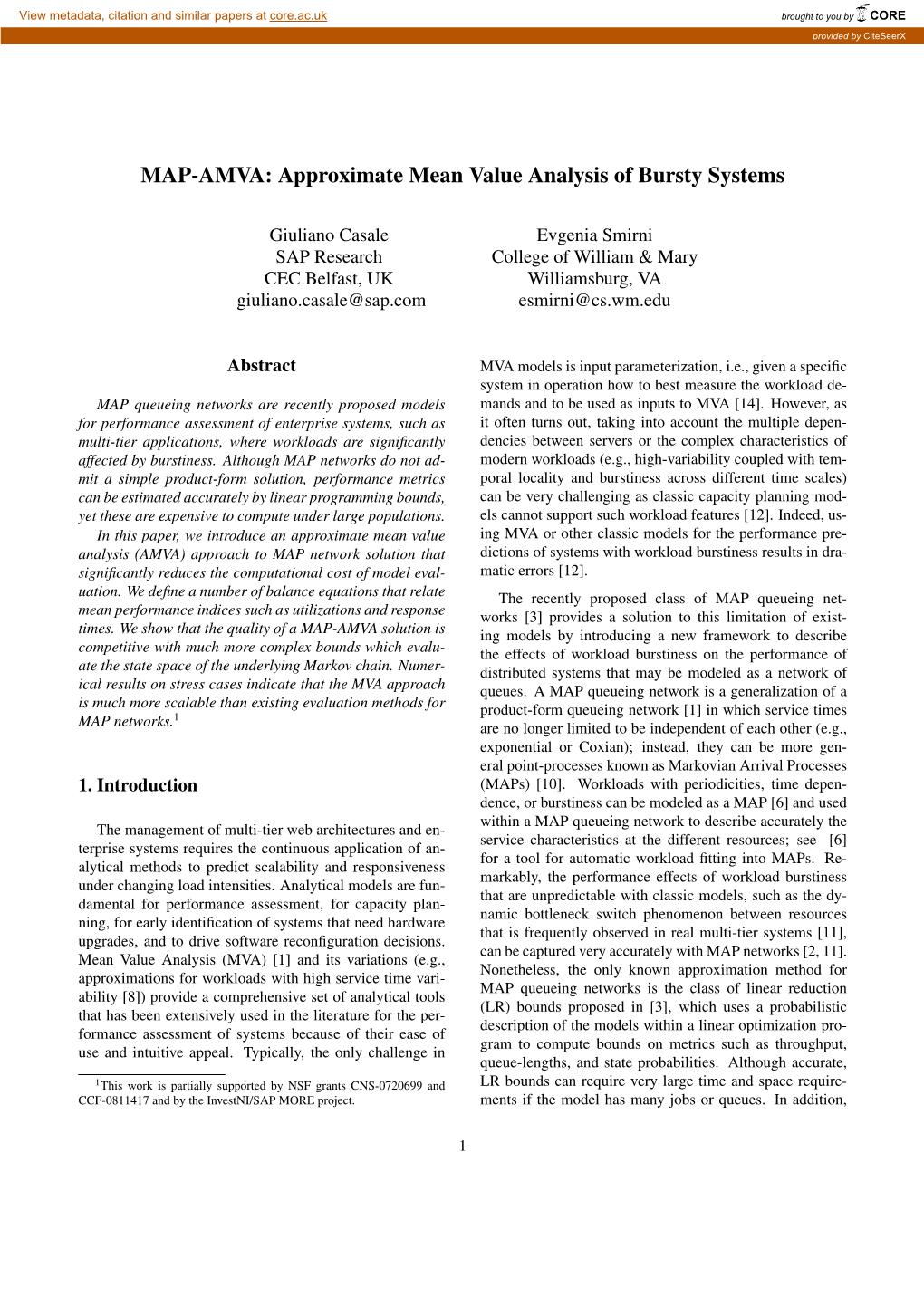 MAP-AMVA: Approximate Mean Value Analysis of Bursty Systems