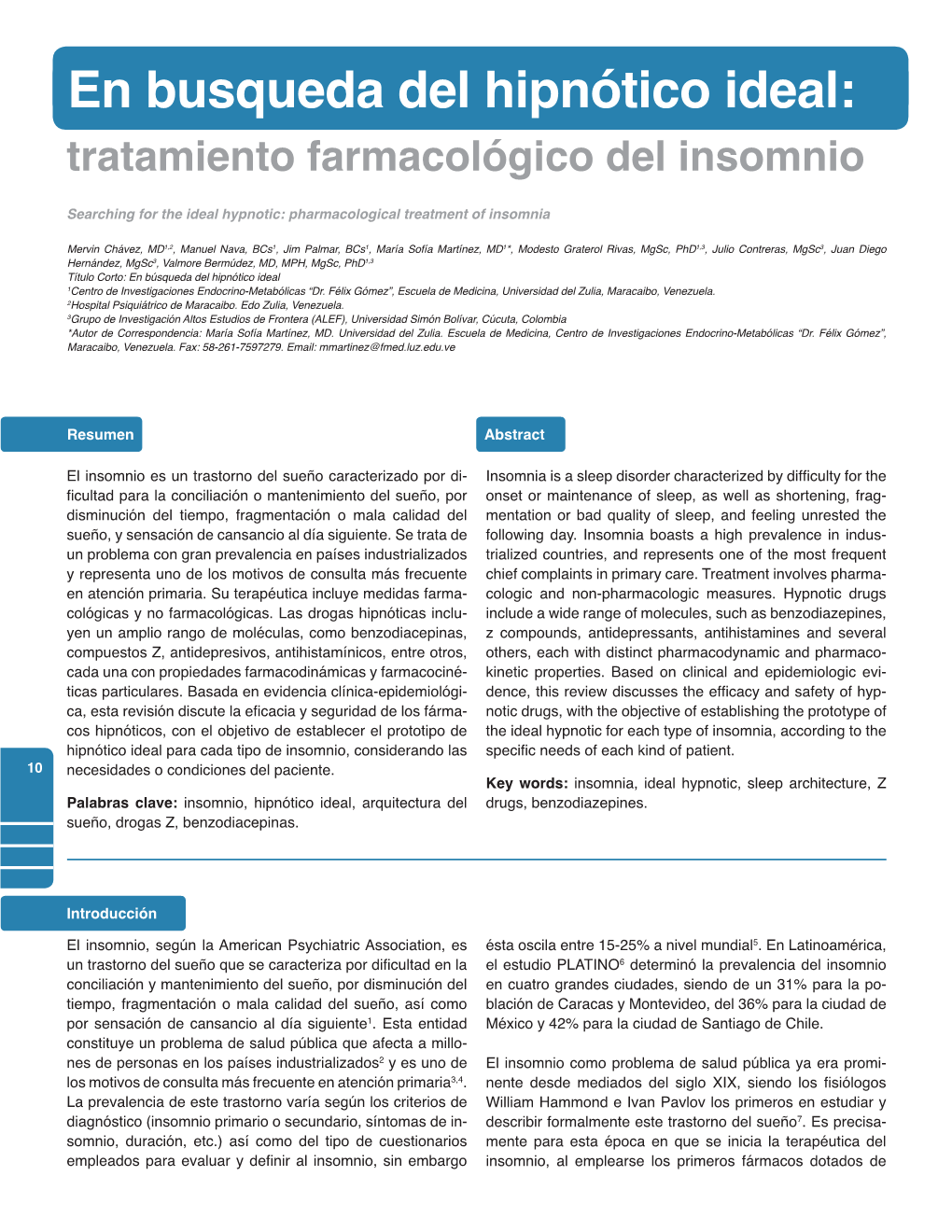 En Busqueda Del Hipnótico Ideal: Tratamiento Farmacológico Del Insomnio