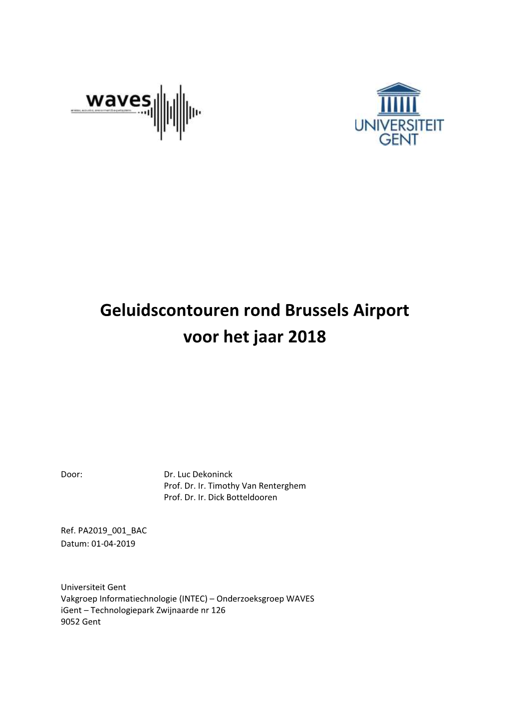 Geluidscontouren Rond Brussels Airport Voor Het Jaar 2018