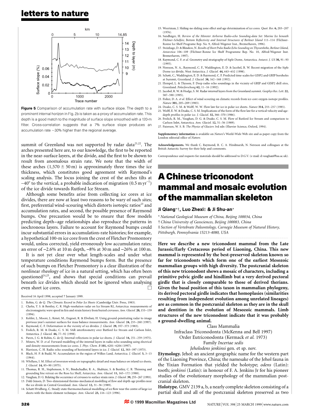 A Chinese Triconodont Mammal and Mosaic Evolution of the Mammalian