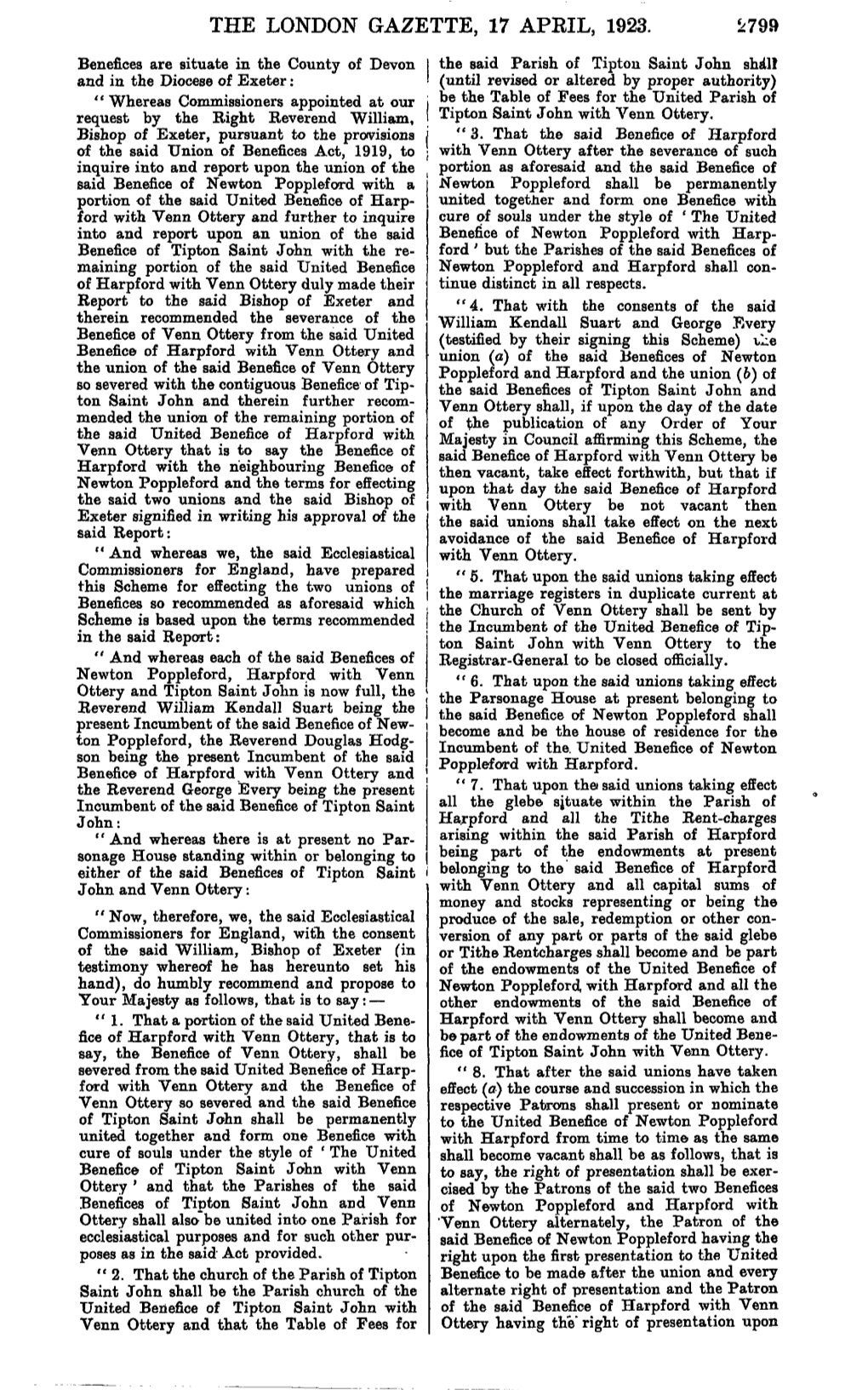 The London Gazette, 17 April, 1923