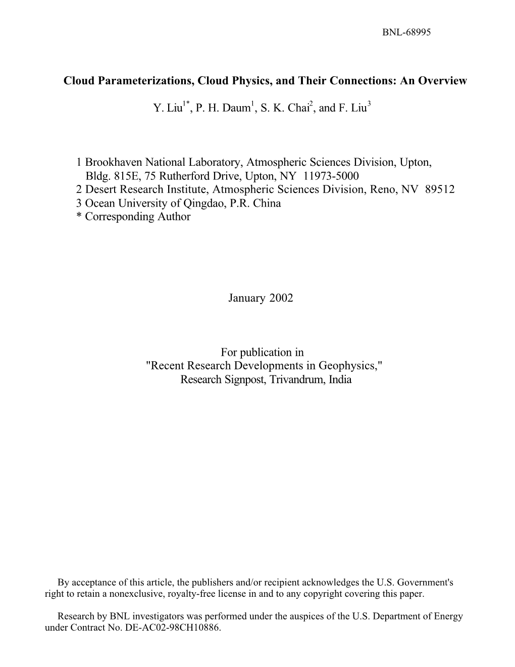 Cloud Parameterizations, Cloud Physics, and Their Connections: an Overview