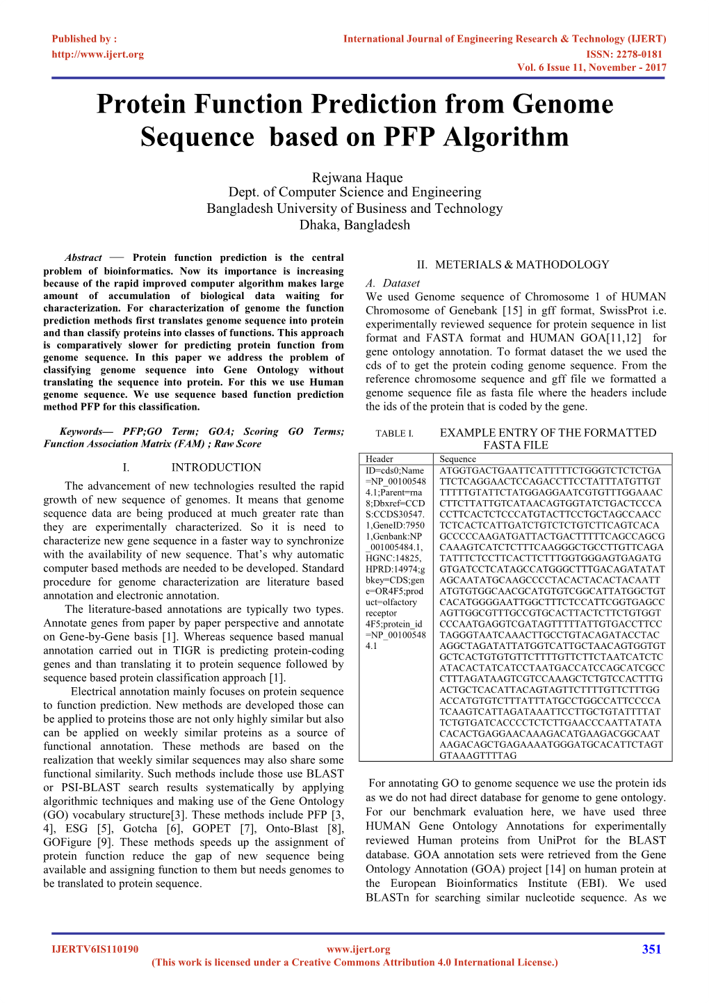 Protein Function Prediction from Genome Sequence Based on PFP Algorithm