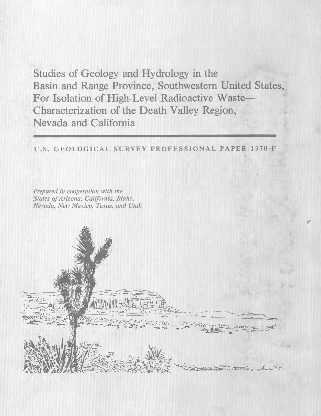 Studies of Geology and Hydrology in the Basin and Range Province