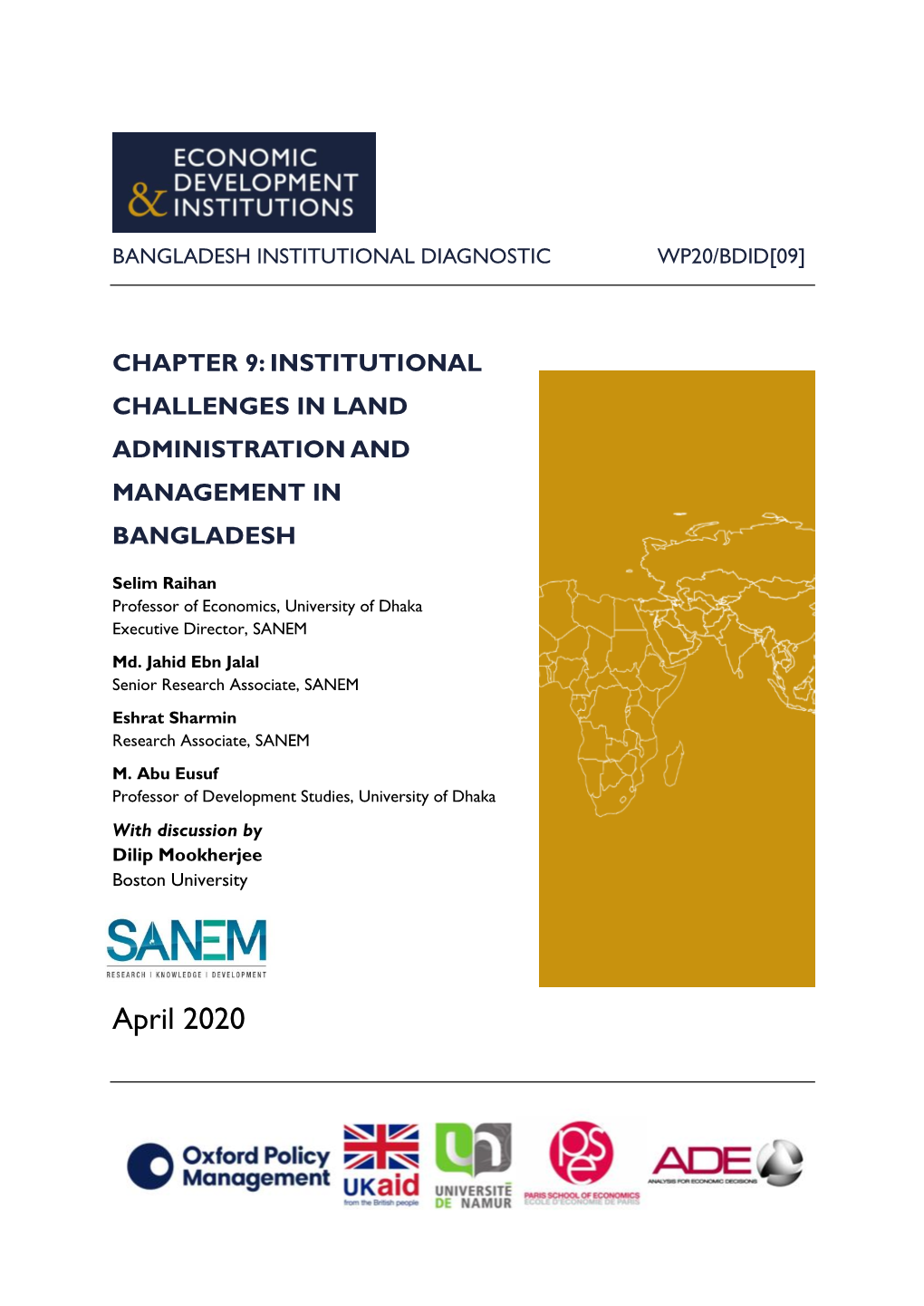 Chapter 9: Institutional Challenges in Land Administration and Management in Bangladesh