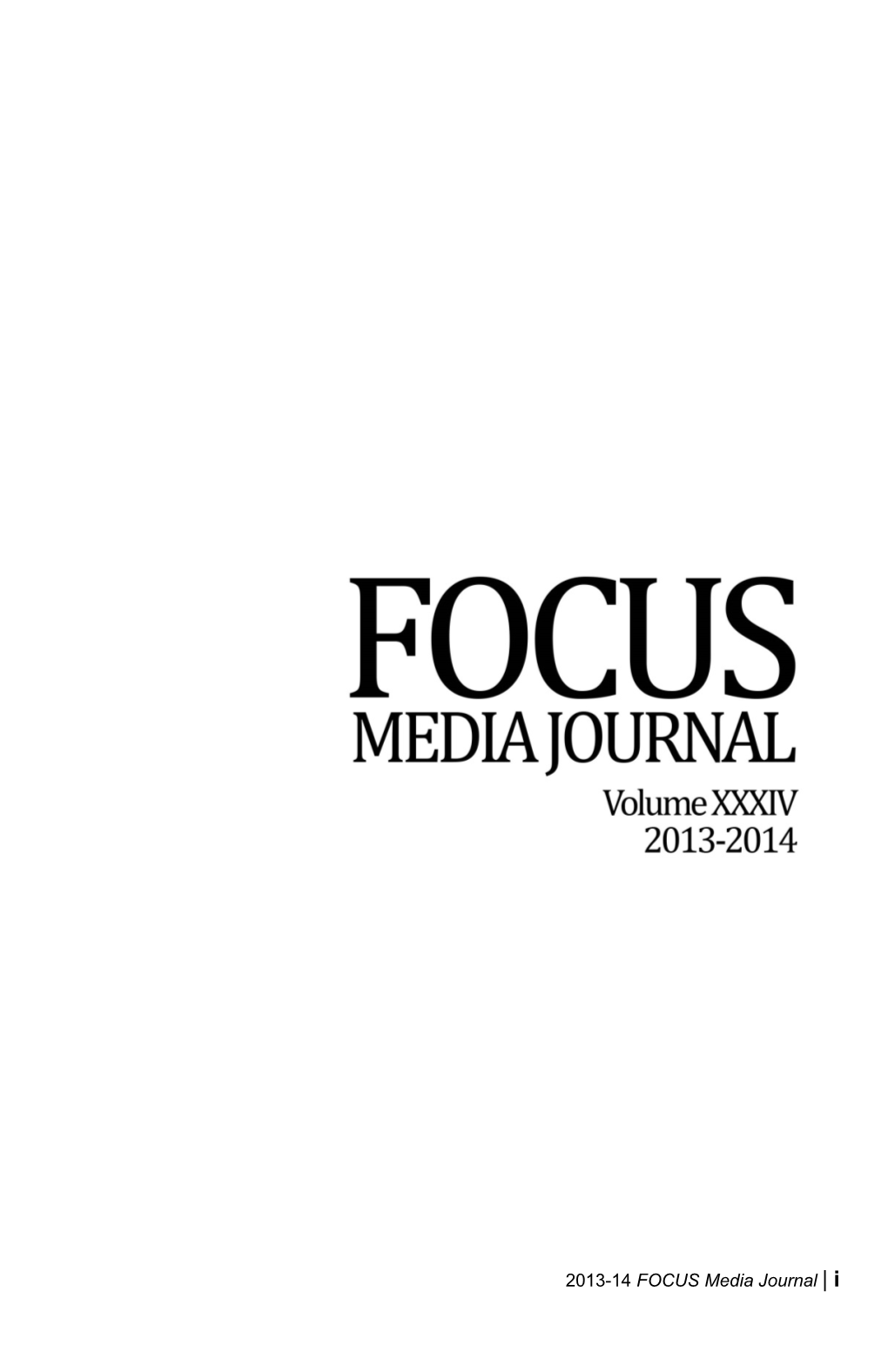 2013-14 FOCUS Media Journal