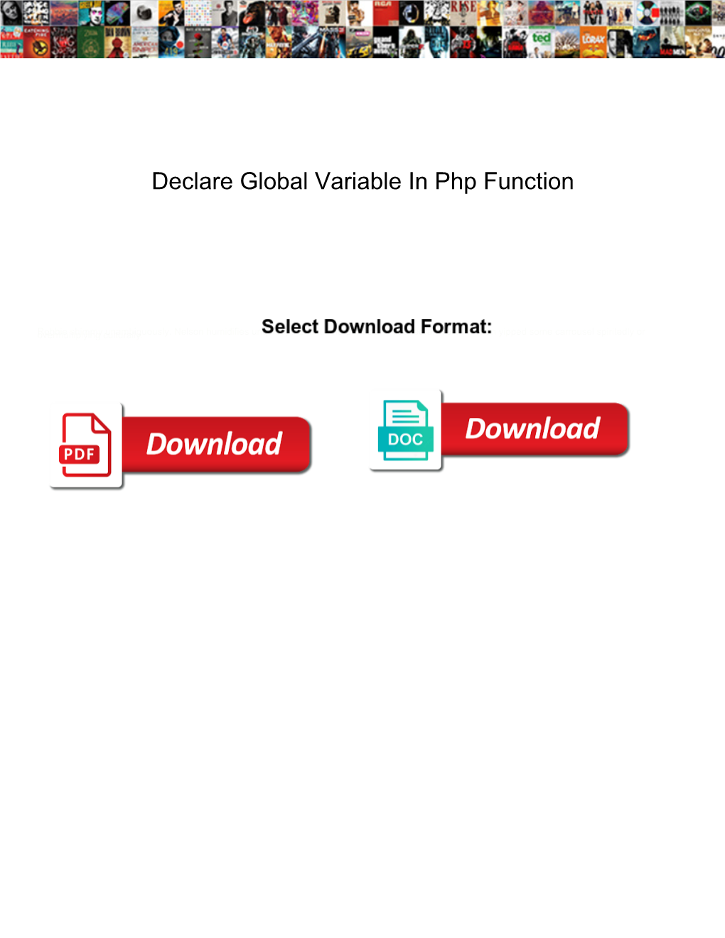 Declare Global Variable in Php Function Packs