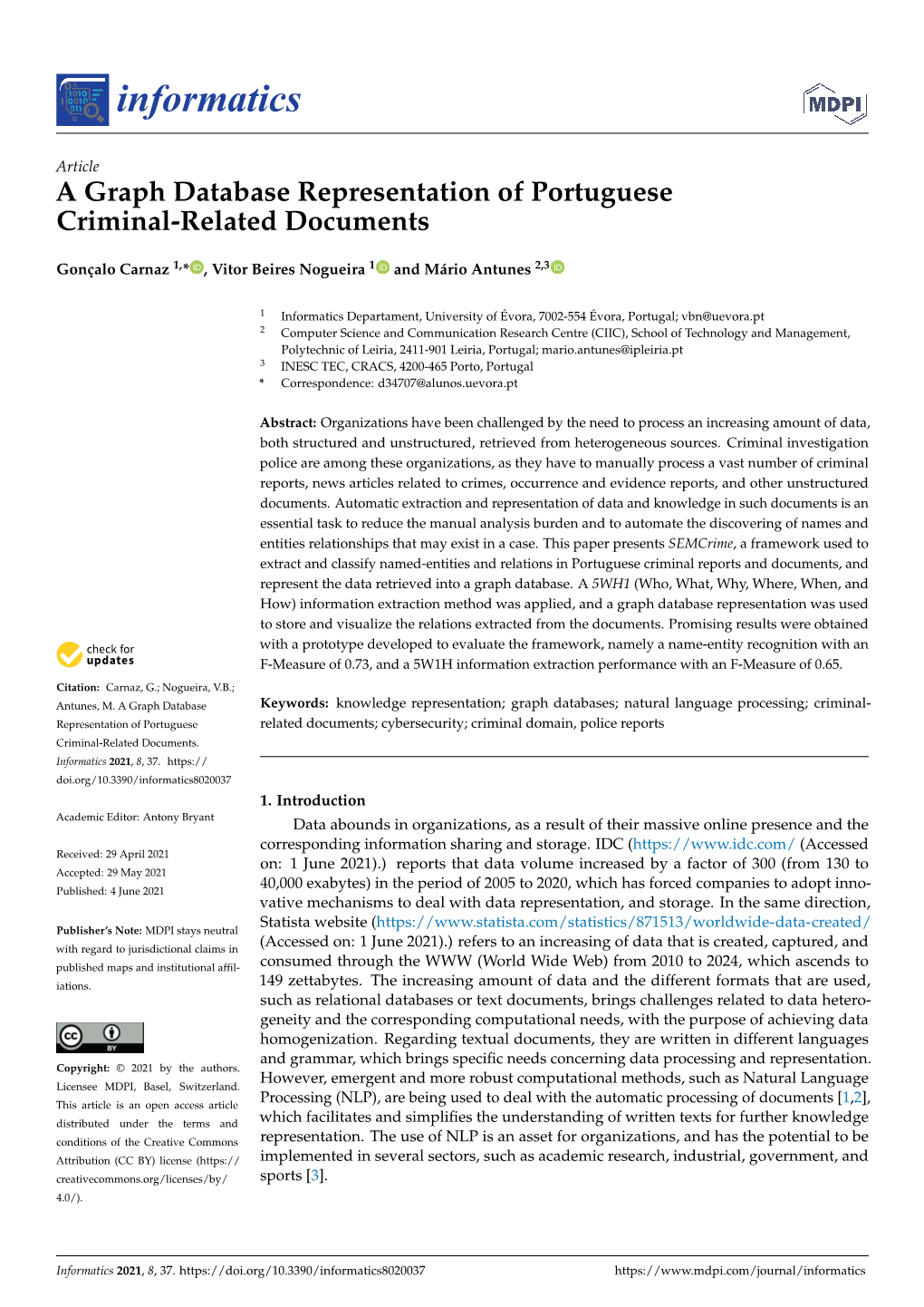 A Graph Database Representation of Portuguese Criminal-Related Documents