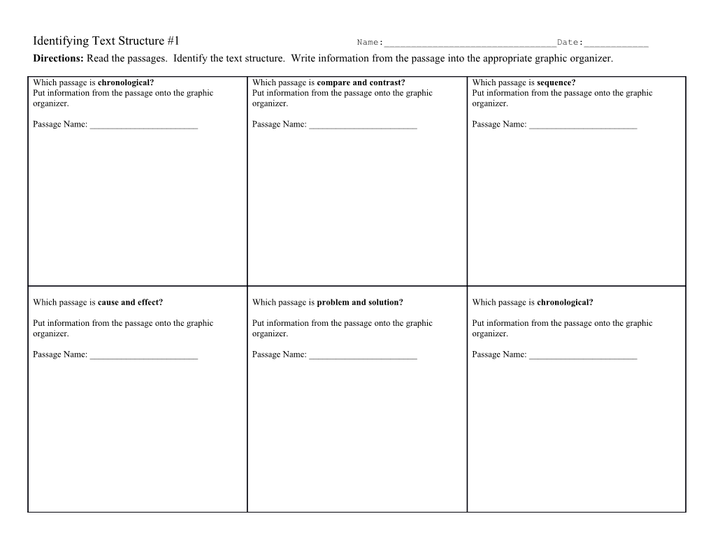 Identifying Text Structure #1