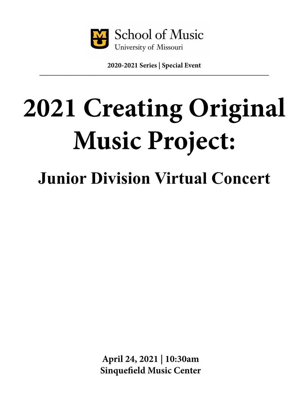 2021 Creating Original Music Project: Junior Division Virtual Concert