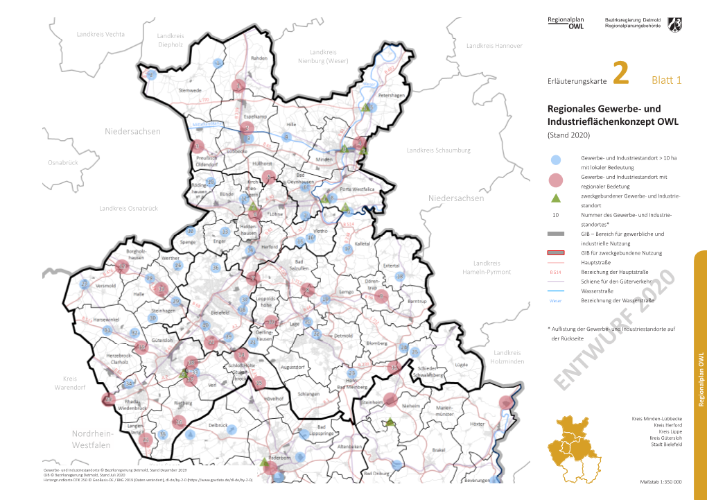 Regionales Gewerbe- Und Industrieflächenkonzept OWL Niedersachsen (Stand 2020)