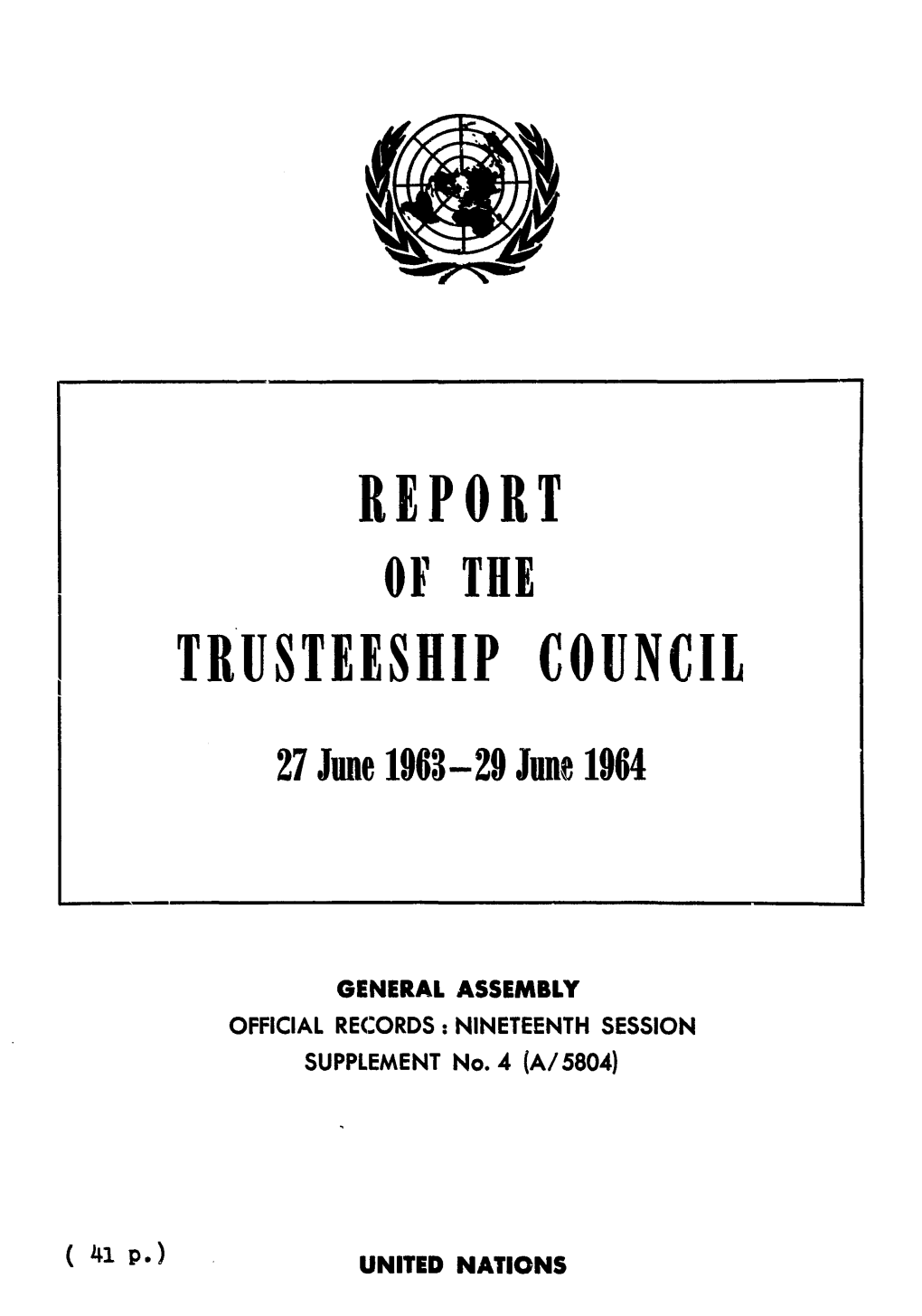 Report Trusteeship Council