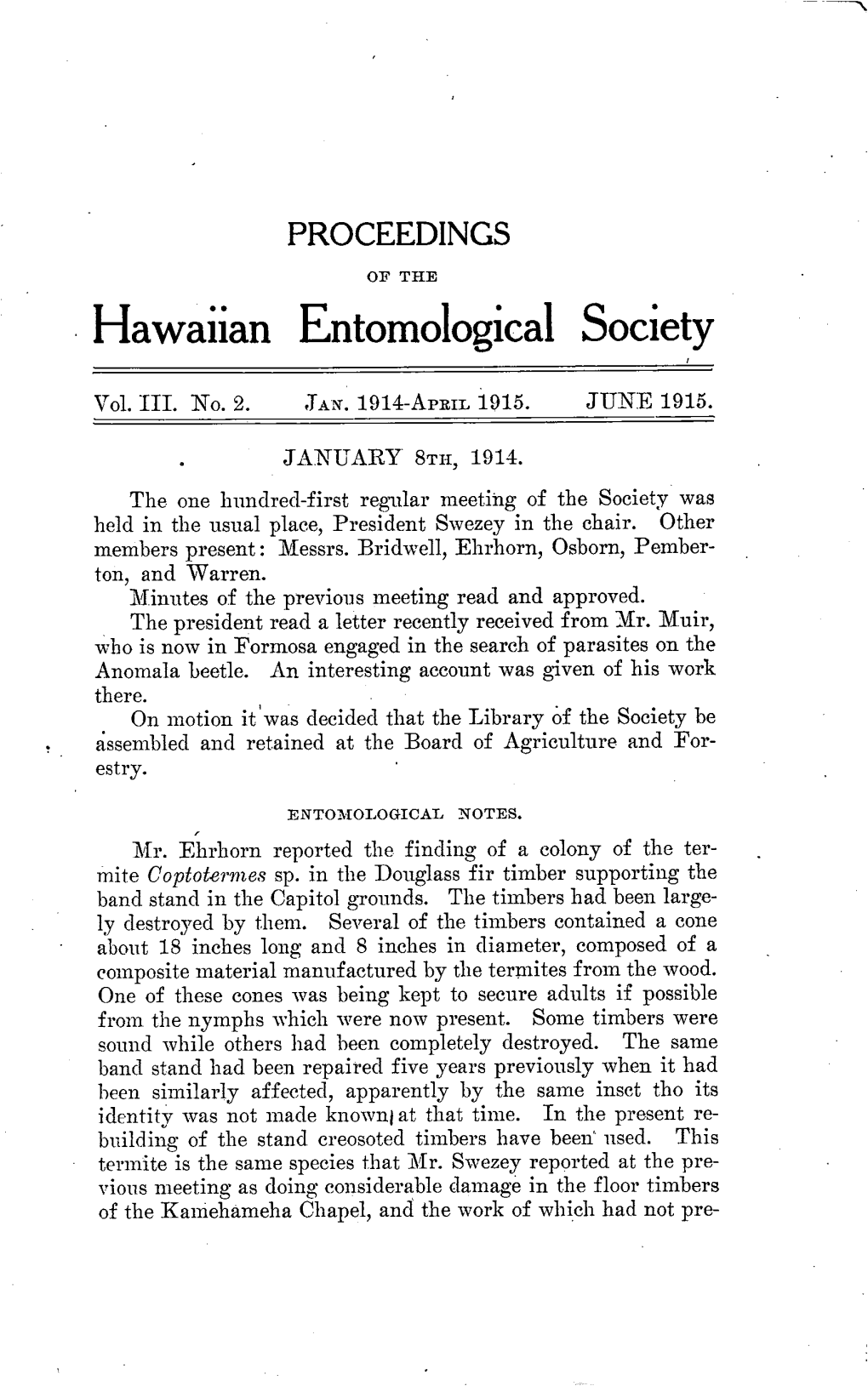 Hawaiian Entomological Society