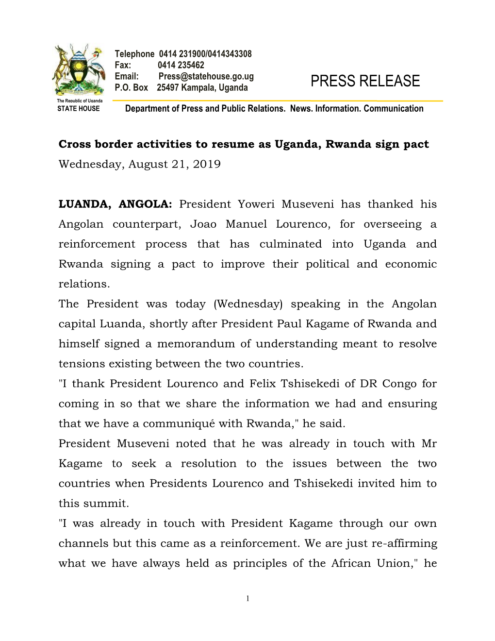 Press Release