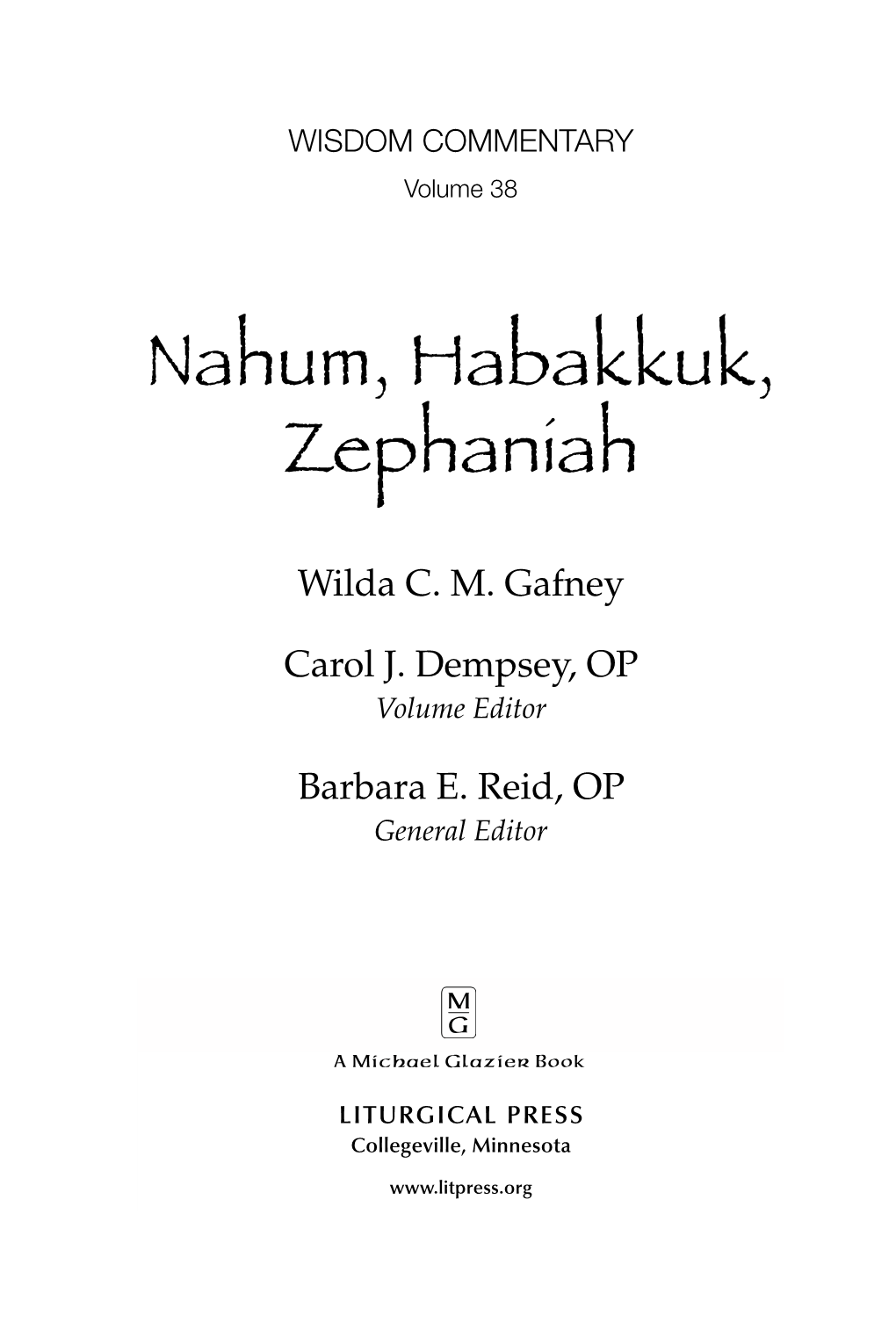 Nahum, Habakkuk, Zephaniah