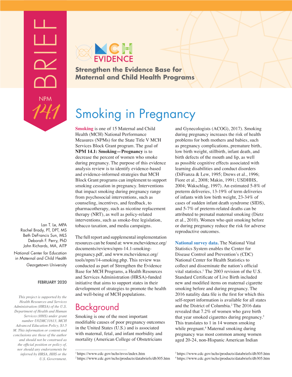 NPM 14.1 Smoking in Pregnancy