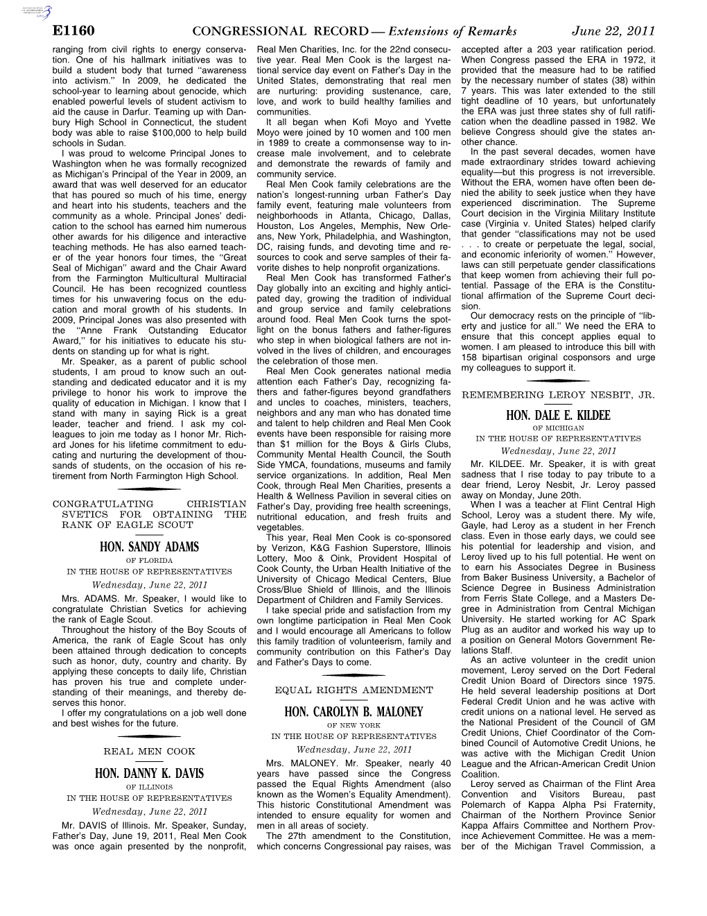 CONGRESSIONAL RECORD— Extensions of Remarks E1160 HON