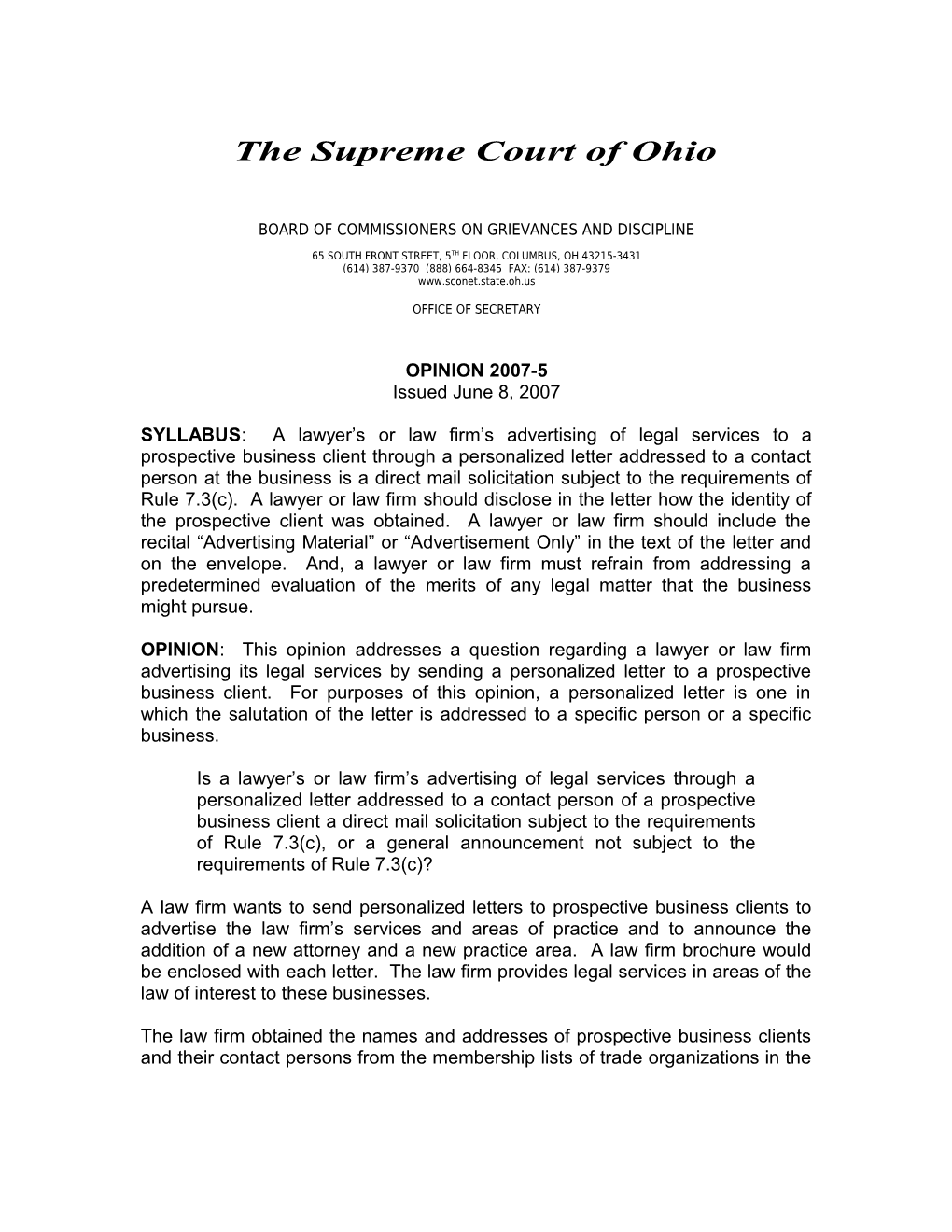 The Supreme Court of Ohio s3