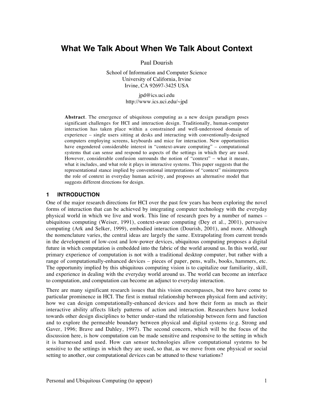 What We Talk About When We Talk About Context