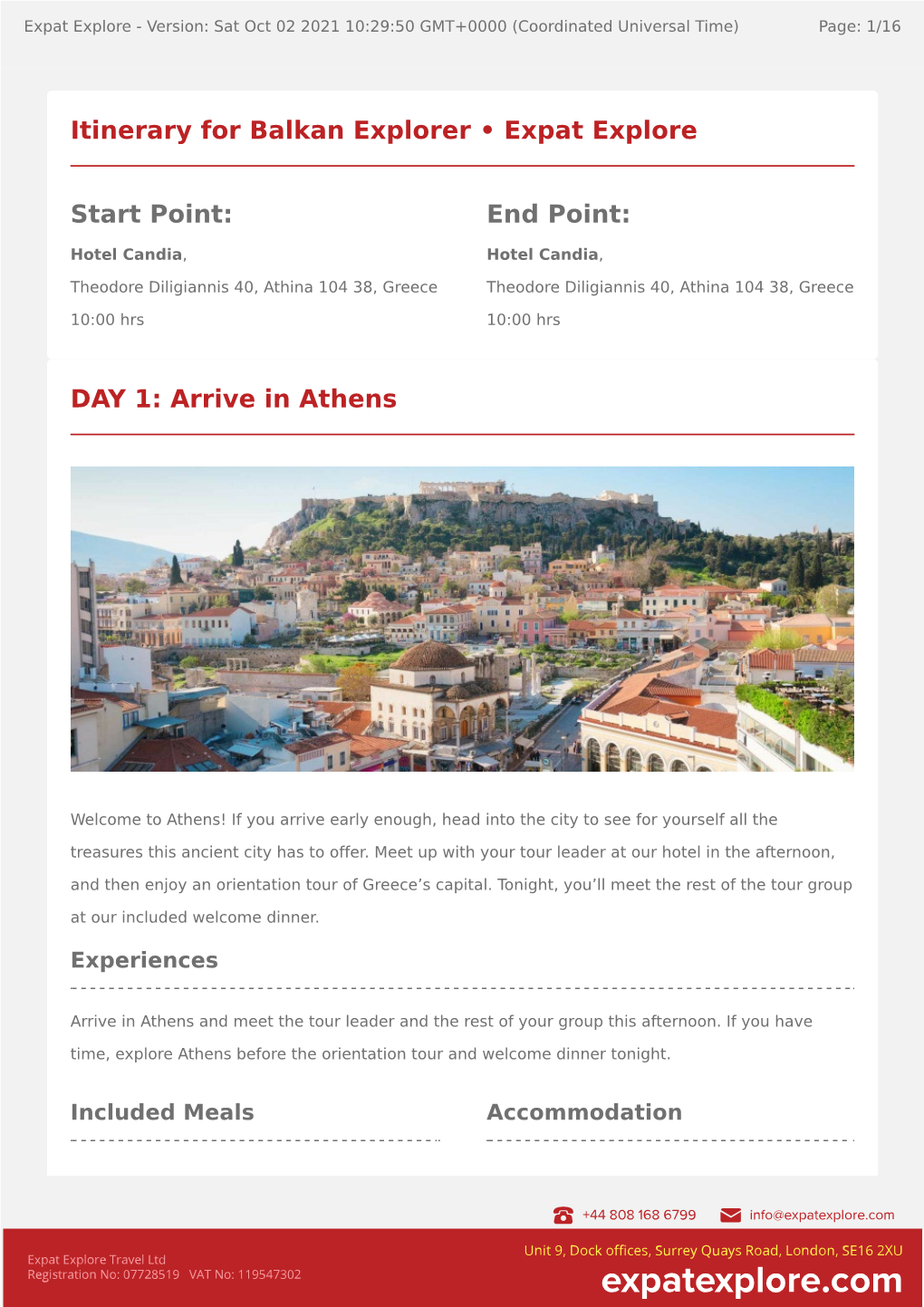 Arrive in Athens Itinerary for Balkan Explorer • Expat Explore Start Point