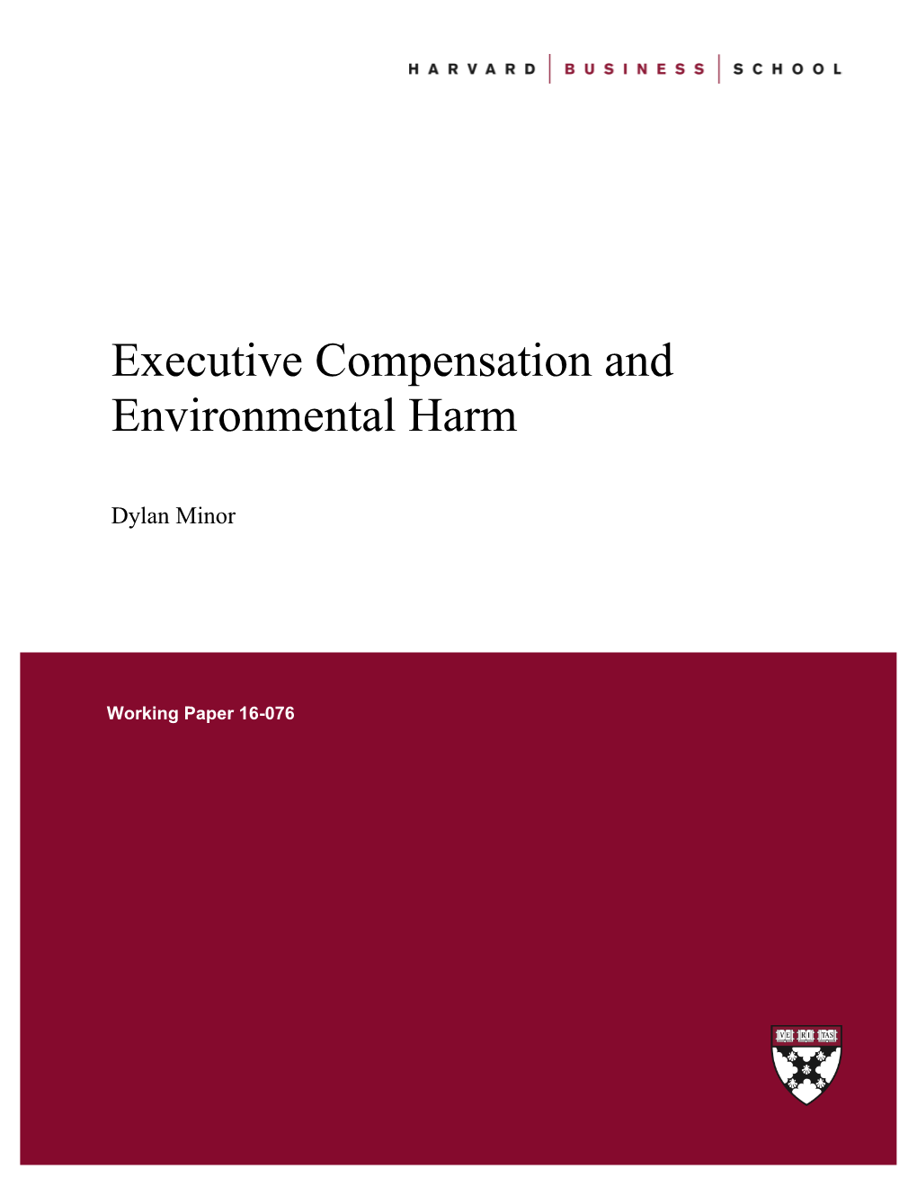 Executive Compensation and Environmental Harm