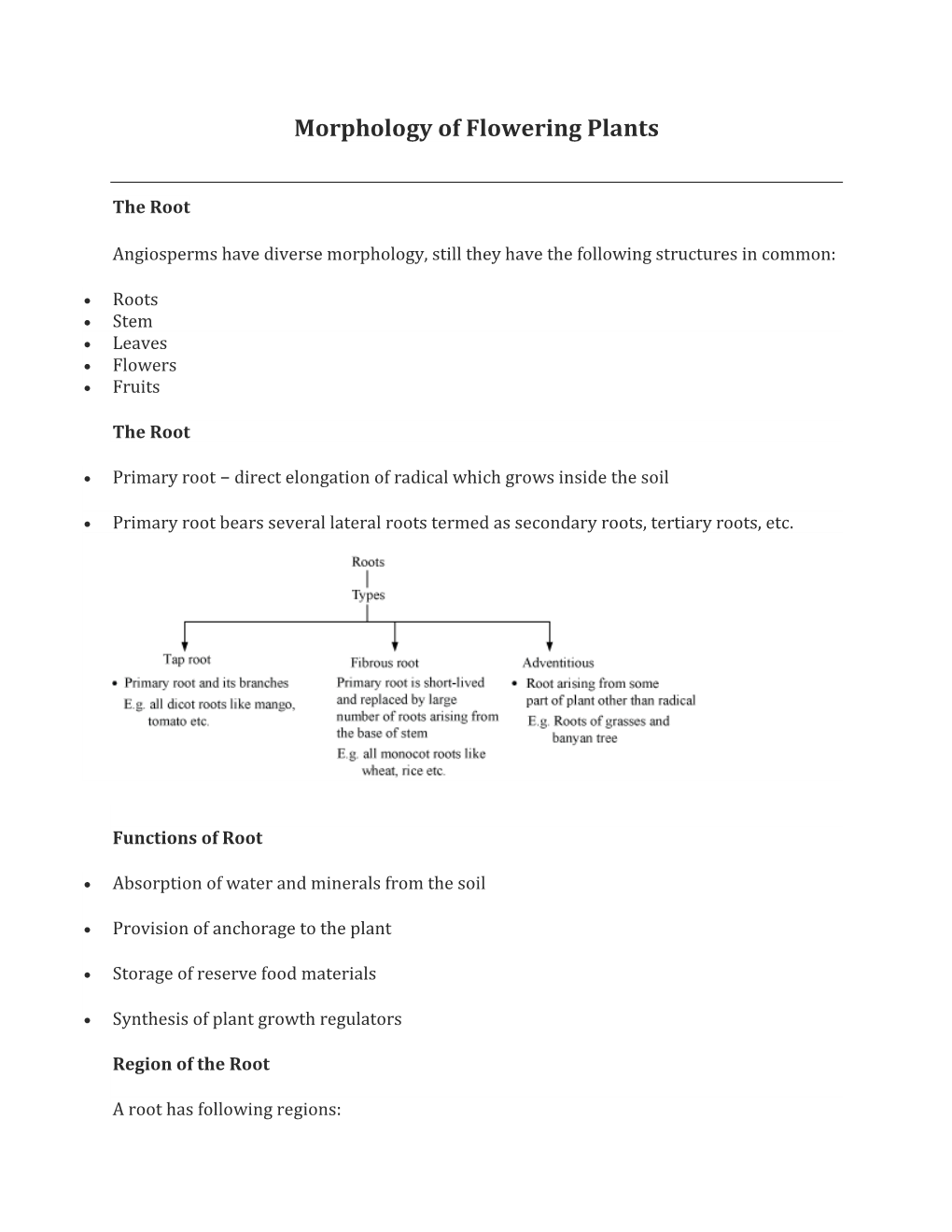 Morphology of Flowering Plants